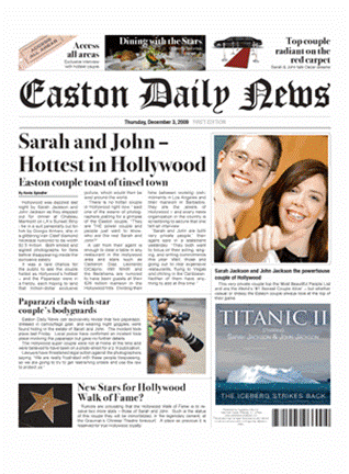 Personalized Fake Newspaper Page - Hollywood's Hottest Couple