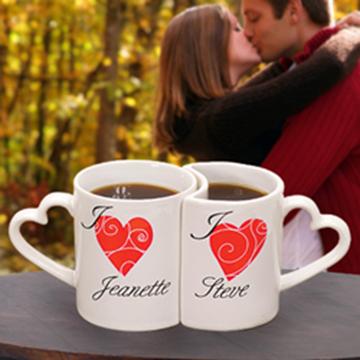 Personalized Heart Mugs (Set of 2)